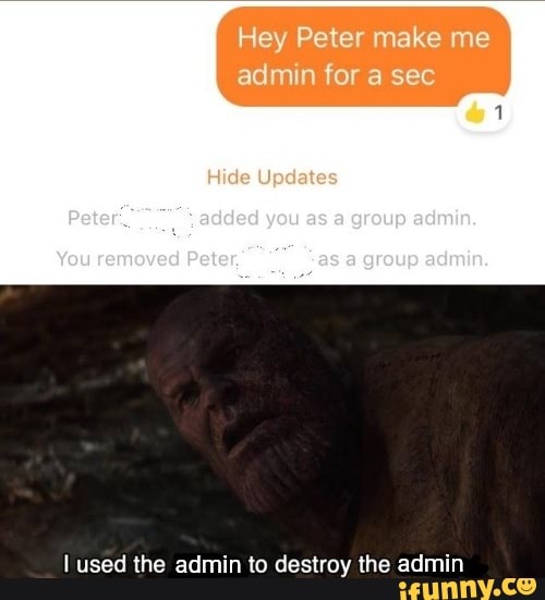 used the admin to destroy the admin