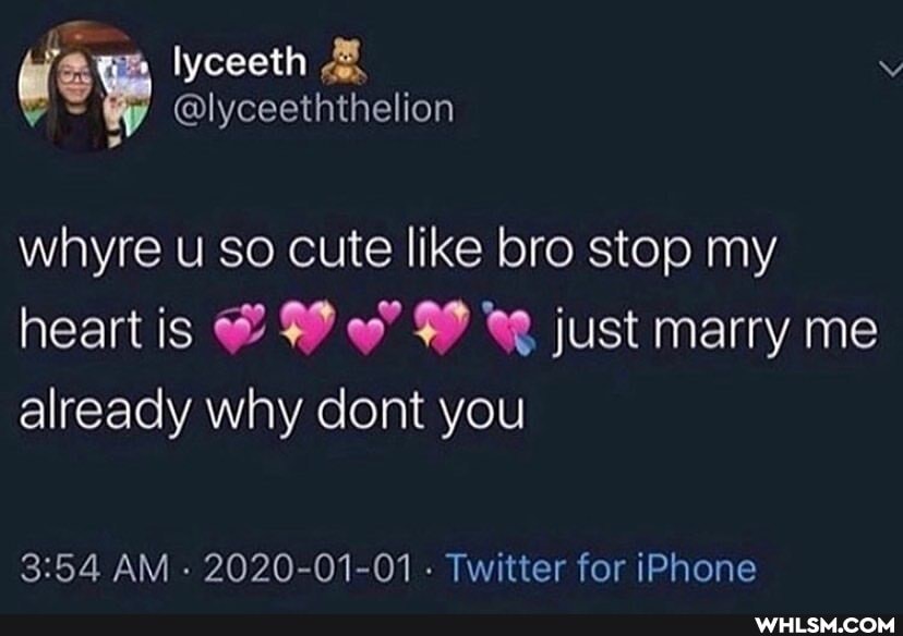 lyceeth
whyre u so cute like bro stop my heart is just marry me already why dont you
AM 2020-01-01 Twitter for iPhone