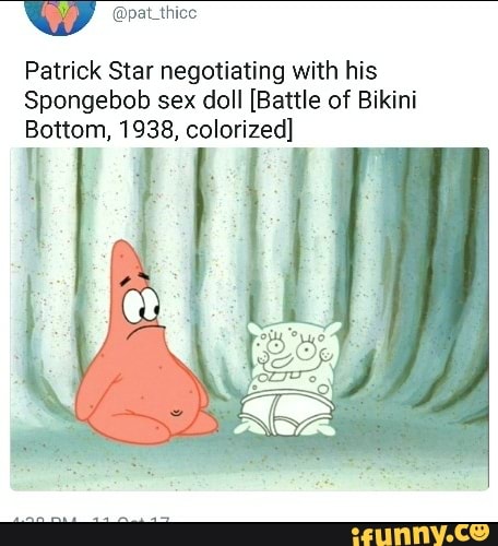 Patrick Star Negotiating With His Spongebob Sex Doll