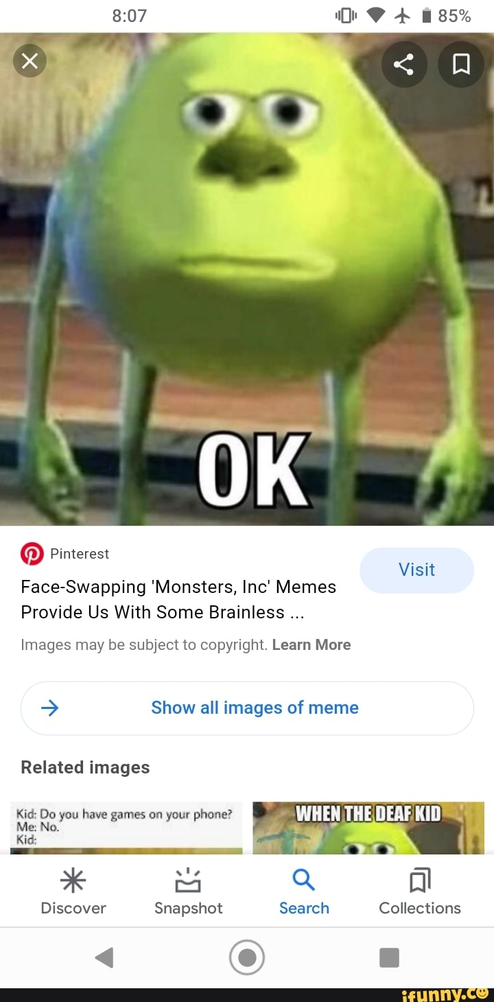 85 Pinterest FaceSwapping 'Monsters, Inc' Memes Provide Us With Some