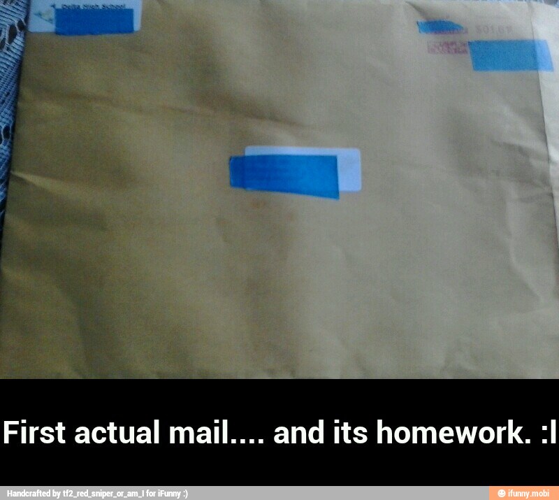 First actual mail.... and its homework. :l - First actual mail.... and its homework. :l