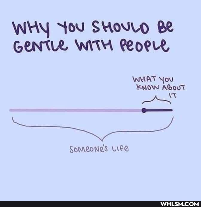 WHY You SHONLO Be
GENTLE WITH
WHAT You
NOW ASoUT
Someones LES