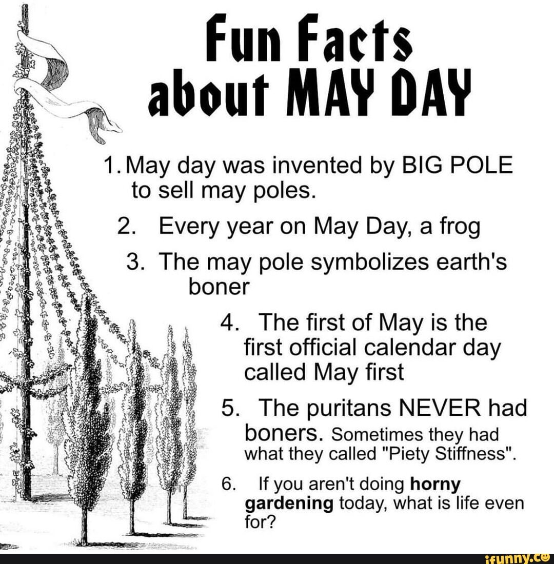 Fun Facts about MAY DAY 1. May day was invented by BIG POLE to sell may ...