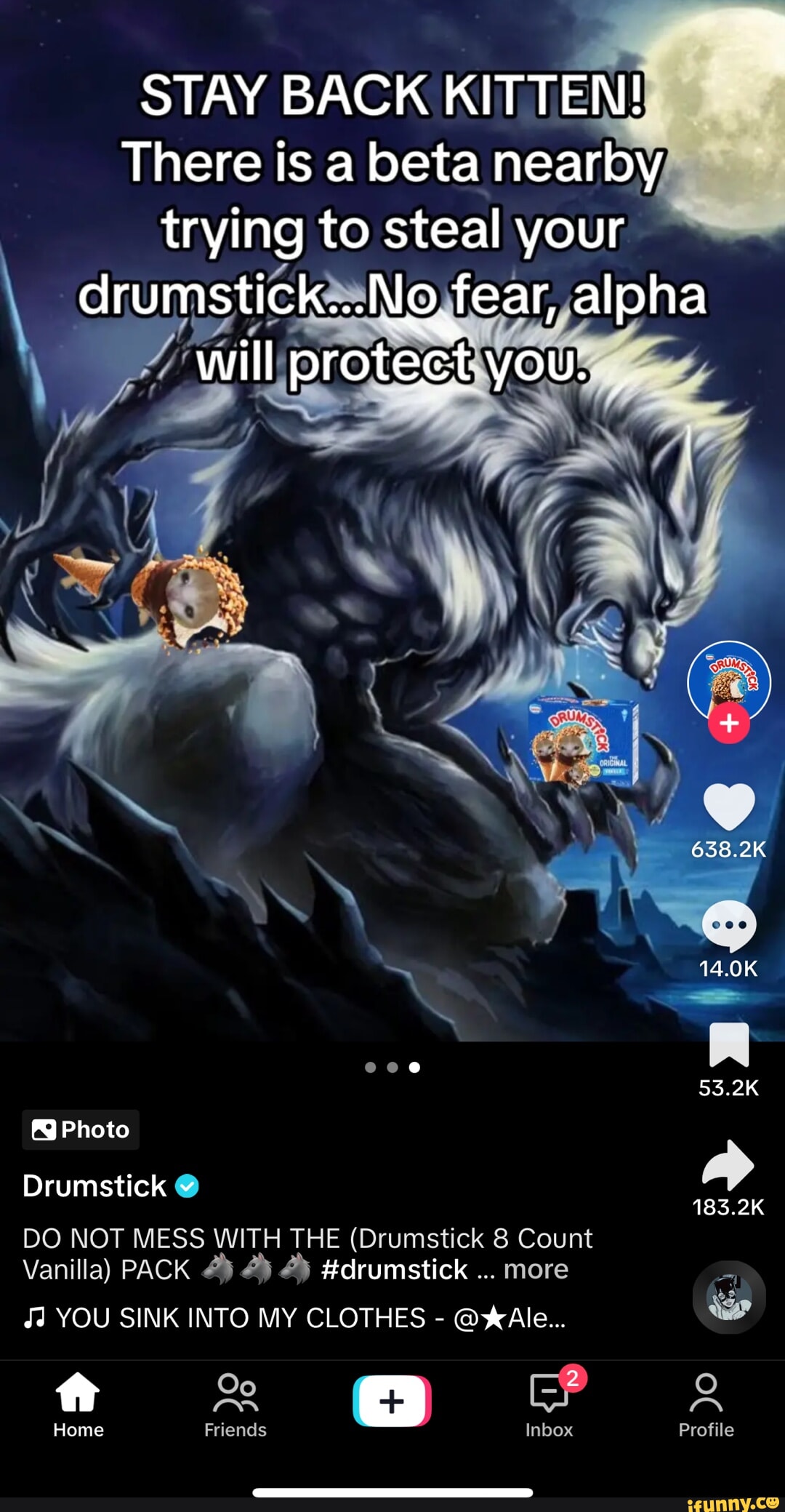 STAY BACK KITTEN! There is a beta nearby; trying to steal your  drumsticke-No fear, alpha