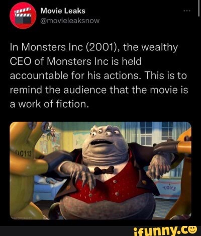 Movie Leaks @movieleaksnow In Monsters Inc (2001), the wealthy CEO of