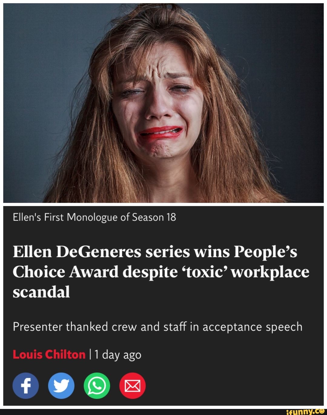 Ellens First Monologue Of Season 18 Ellen Degeneres Series Wins Peoples Choice Award Despite