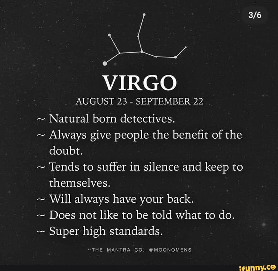 VIRGO AUGUST 23 - SEPTEMBER 22 ~ Natural born detectives. ~ Always give ...