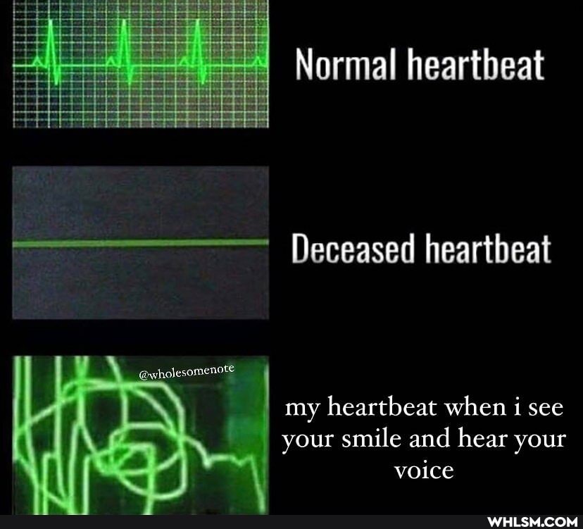 Normal heartbeat
Deceased heartbeat
my heartbeat when i see your smile and hear your voice