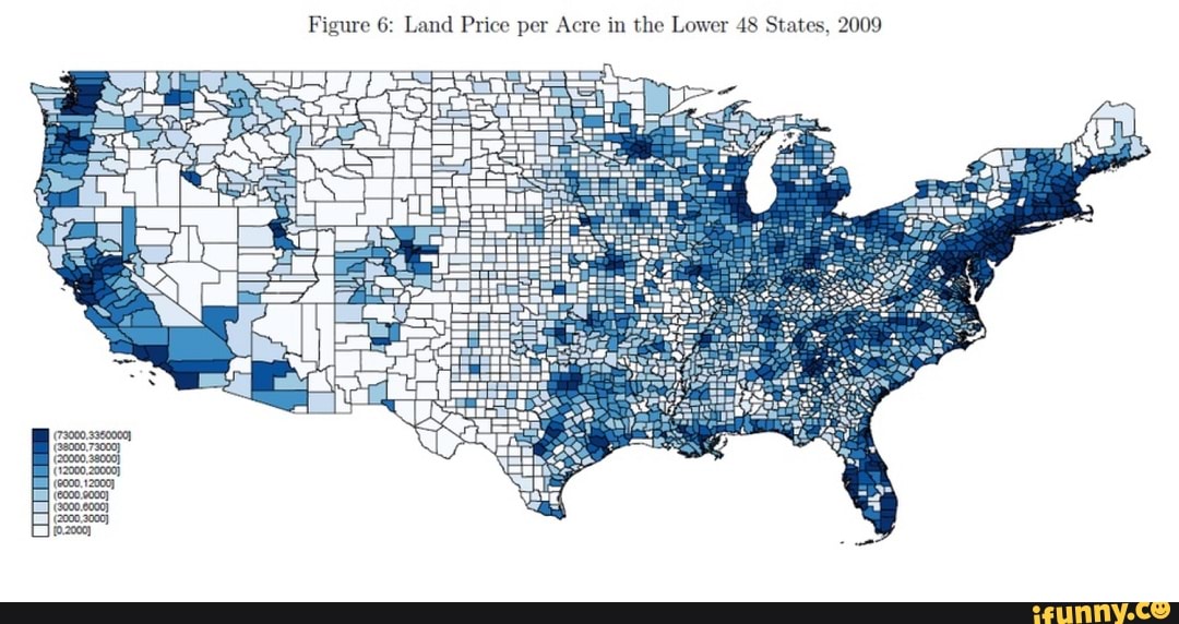 009 Figure 6 Land Price per Acre in the Lower 48 States iFunny