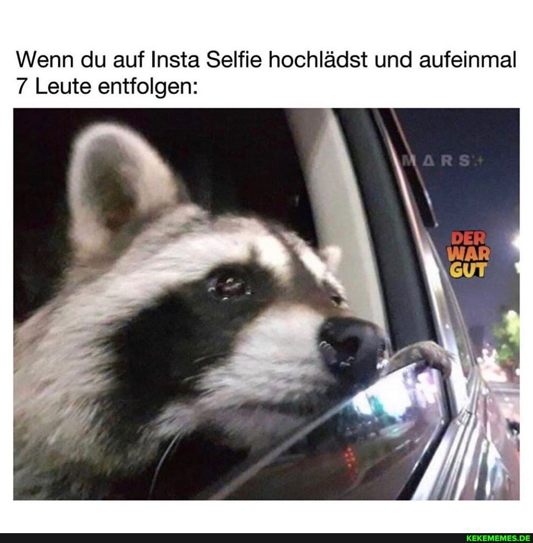Wenn du auf Insta Selfie hochlädst und aufeinmal
7 Leute entfolgen: