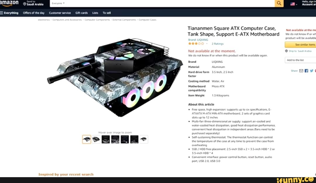 A. Tiananmen Square ATX Computer Case, Tank Shape, Support EATX