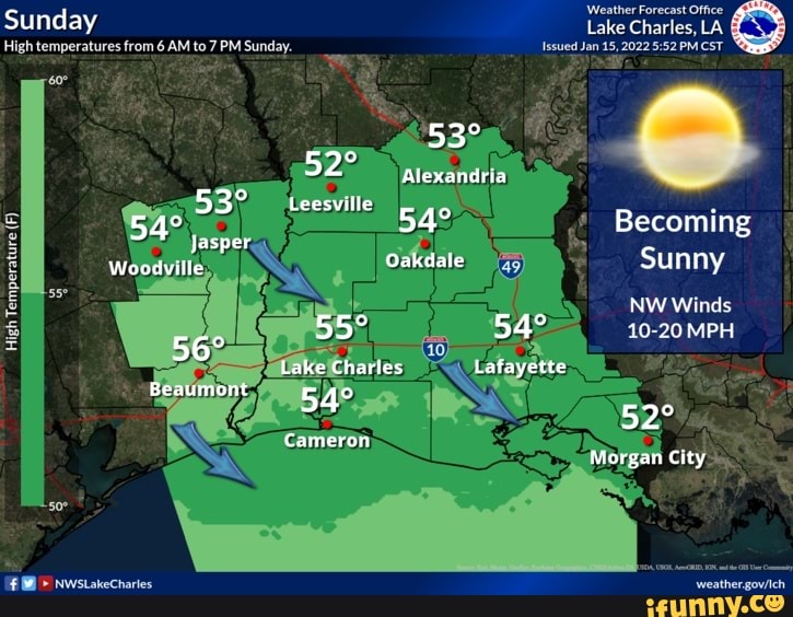 Weather Forecast Office Sunday High temperatures from 6 AM te High Temperature Tempersture (F