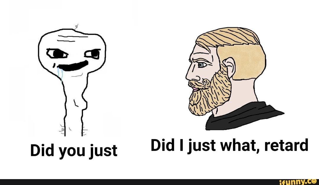 I
Did
you just Did I just what, retard