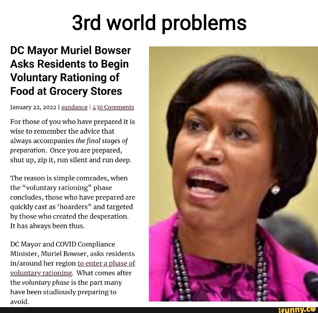 World problems DC Mayor Muriel Bowser Asks Residents to Begin Voluntary ...