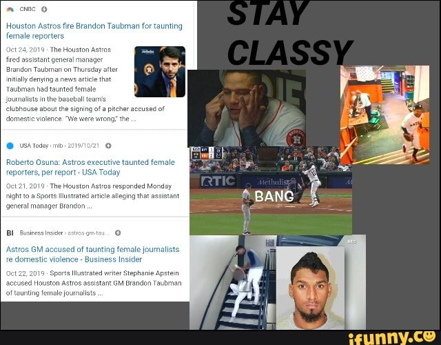 Houston Astros fire Brandon Taubman for taunting female reporters