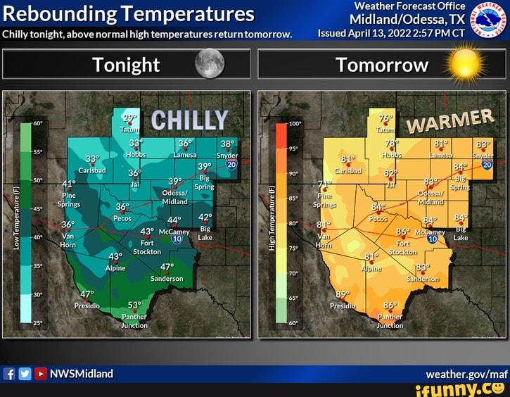 Rebounding Temperatures Chilly tonight, above normal high temperatures return tomorrow. Issued