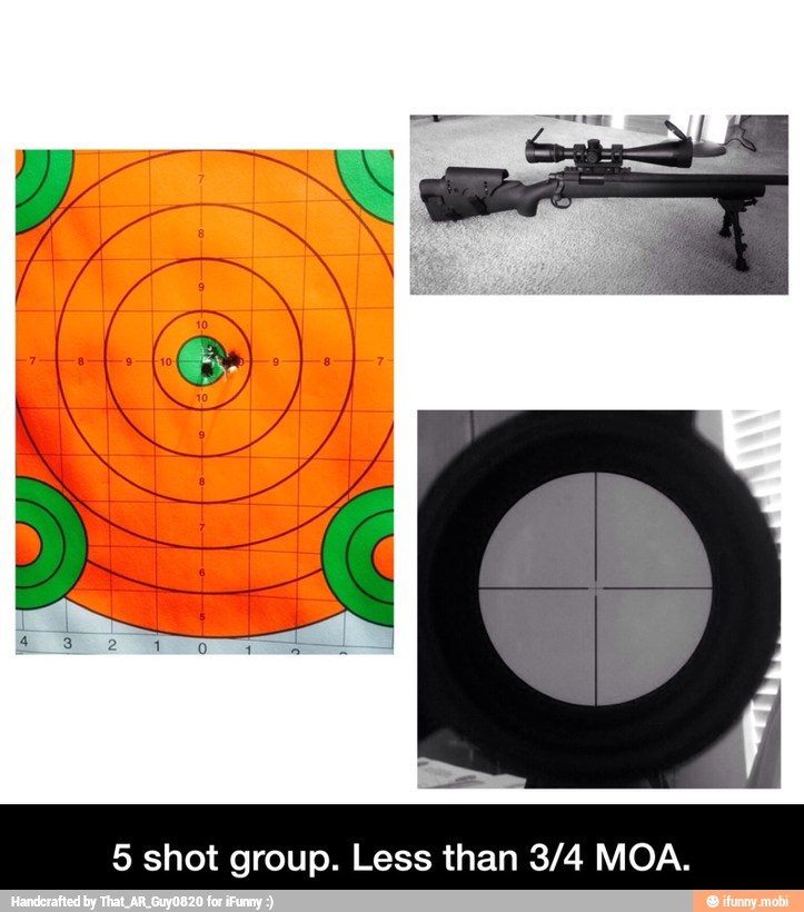 5 shot group. Less than 3/4 MOA. - 5 shot group. Less than 3/4 MOA.