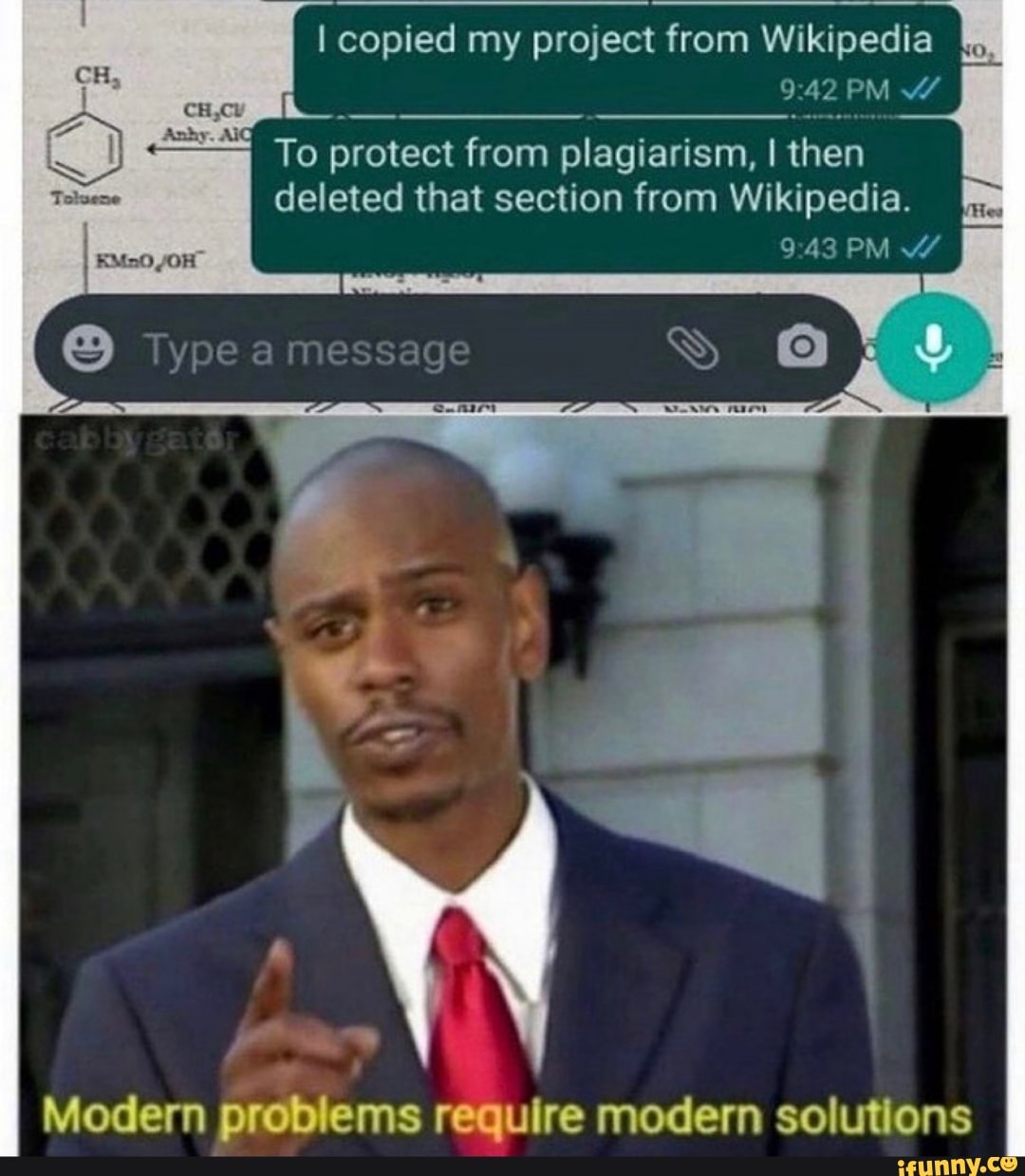 I copied my project from Wikipedia
PM
To protect from plagiarism, I then deleted that section from Wikipedia.
PM
rare
Modern problems require modern solutions