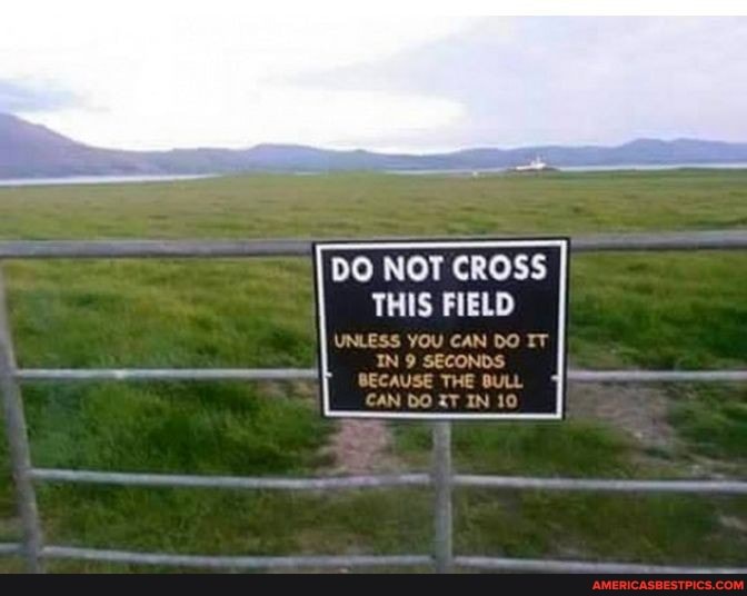 DO NOT CROSS THIS FIELD
UNLESS YOU
CAN 19
