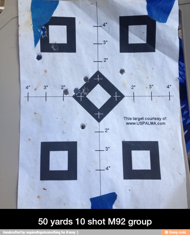50 yards 10 shot M92 group - 50 yards 10 shot M92 group