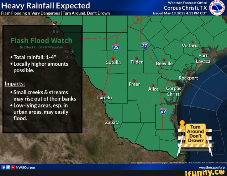 Heavy Rainfall Expected Flash Flood Watch Total rainfall 14" Locally