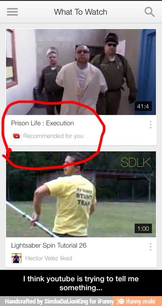 What To Watch
I think youtube is t
something. - I think youtube is trying to tell me something...