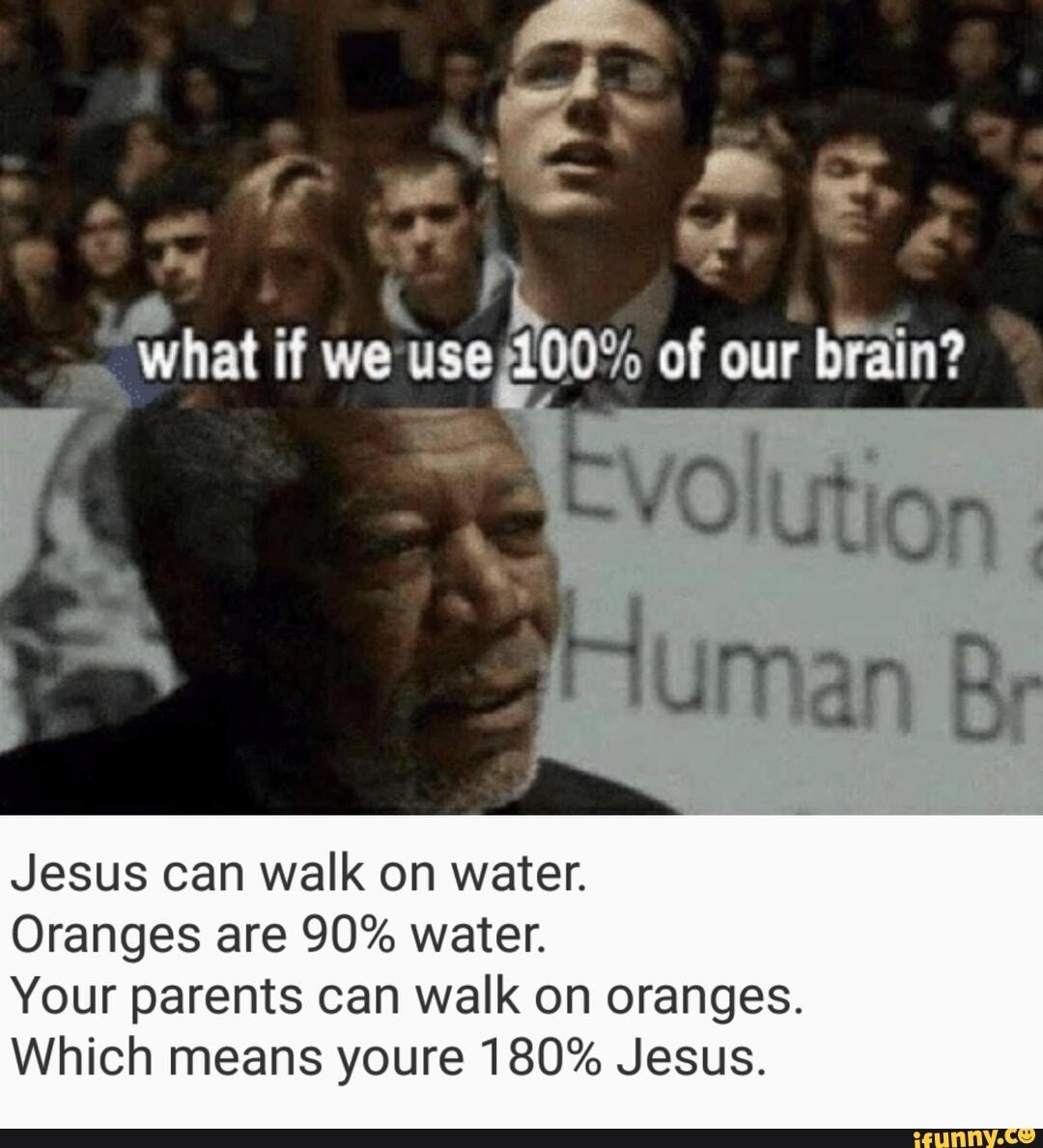 Throw our. What if we use 100 of our Brain. Outstanding move meme.