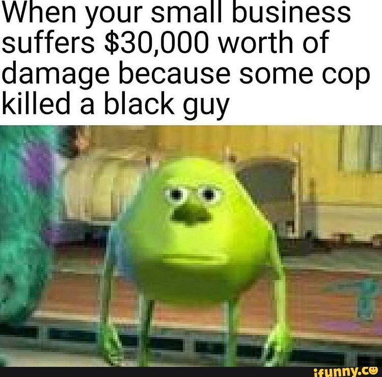 When your sma suffers $30,000 worth of
damage because some cop killed a black guy