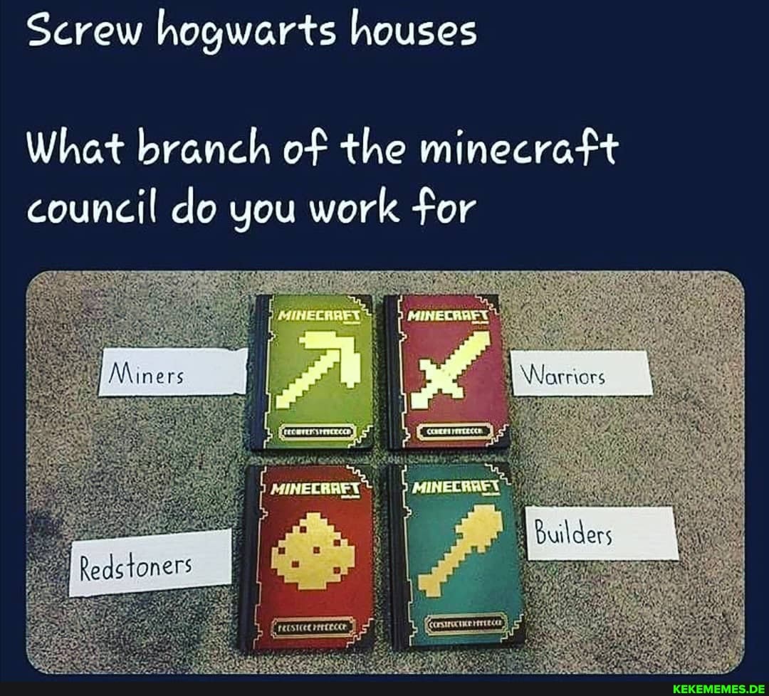 Screw hogwarts houses
What branch of the minecraft council do you work for