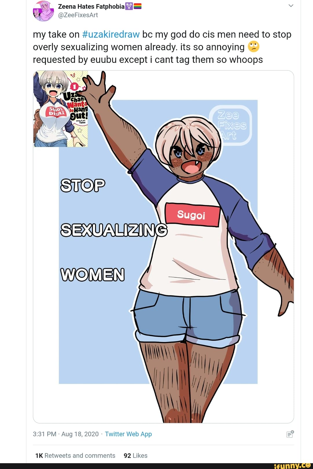 Zeena Hates ZeeFixesArt my take on uzakiredraw be my god do cis men