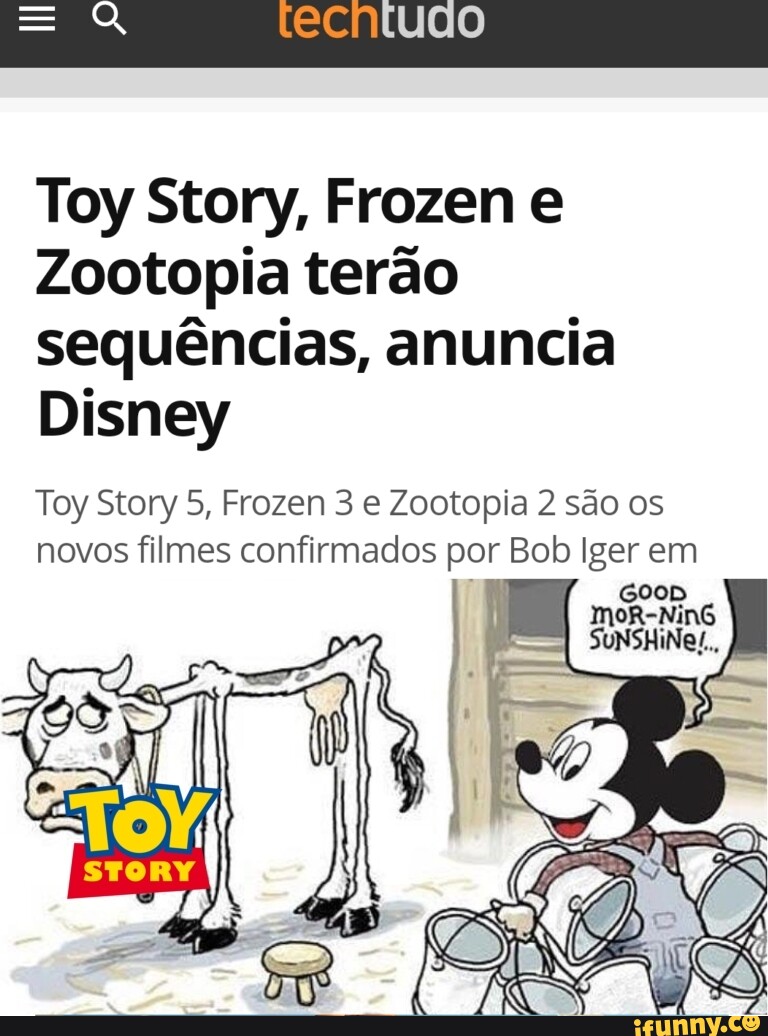 Ill Toy Story, Frozen e Zootopia taro sequencias, anuncia Disney Toy