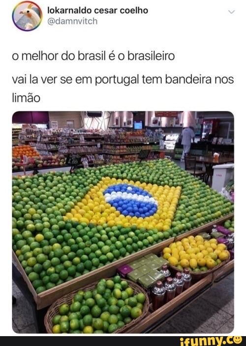 o melhor do brasil é o brasileiro
vai la ver se em portugal tem bandeira nos limão