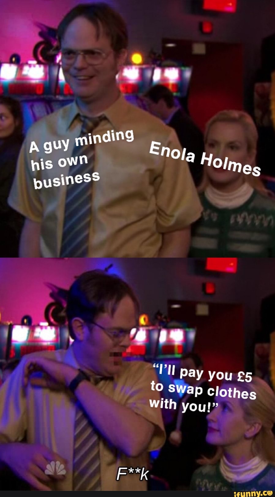 inding
Aguy his own Nola Ho Imes his own pusiness
pay you
to sWap clothes
With you!"
F**k