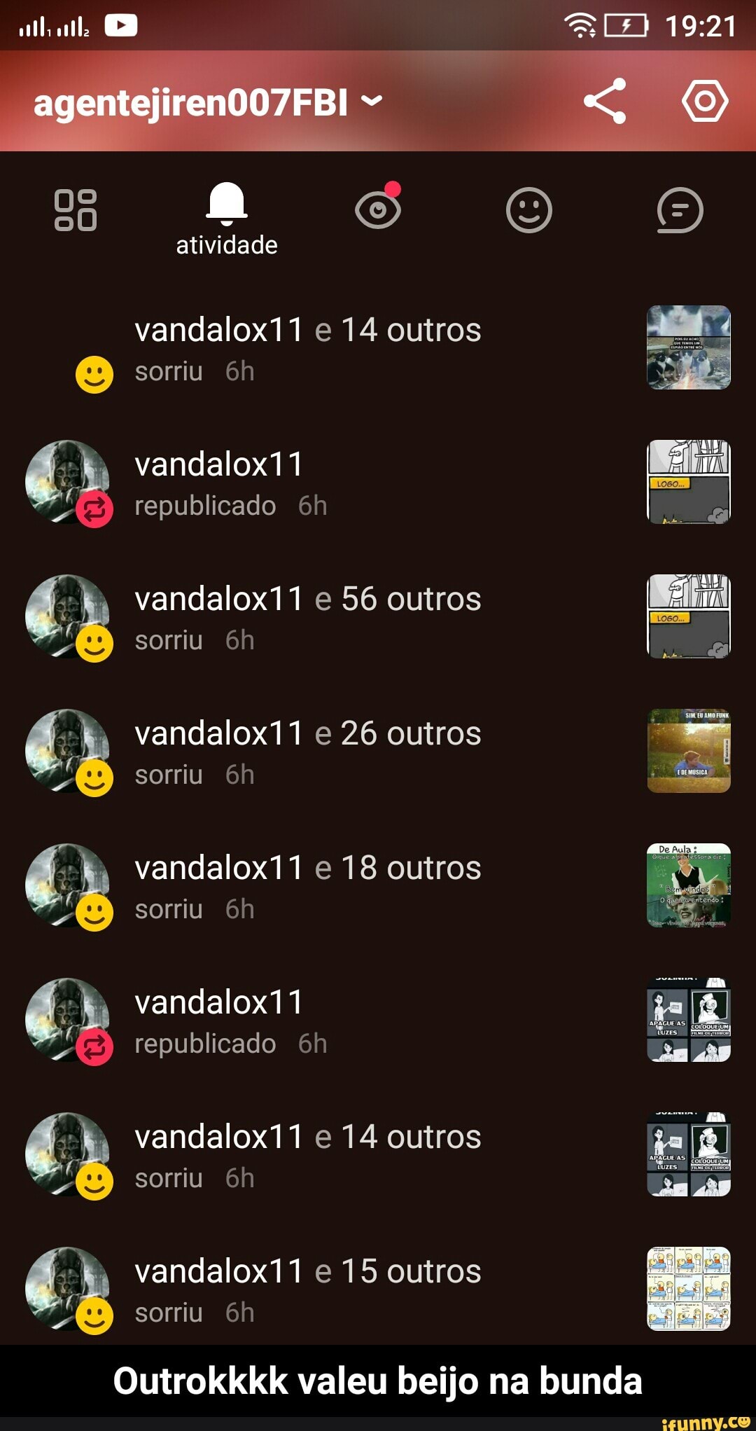 vandalox11 e 14 outros
O sorriu 6h
vandalox11 e 56 outros
vandalox11 e 26 outros
vandalox11 e 18 outros
Outrokkkk valeu beijo na bunda - Outrokkkk valeu beijo na bunda