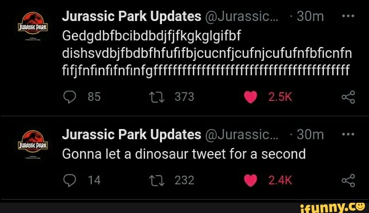 Jurassic Park Updates @Jurassic.. Gedgdbfbcibdbdjfifkgkglgifbf ...