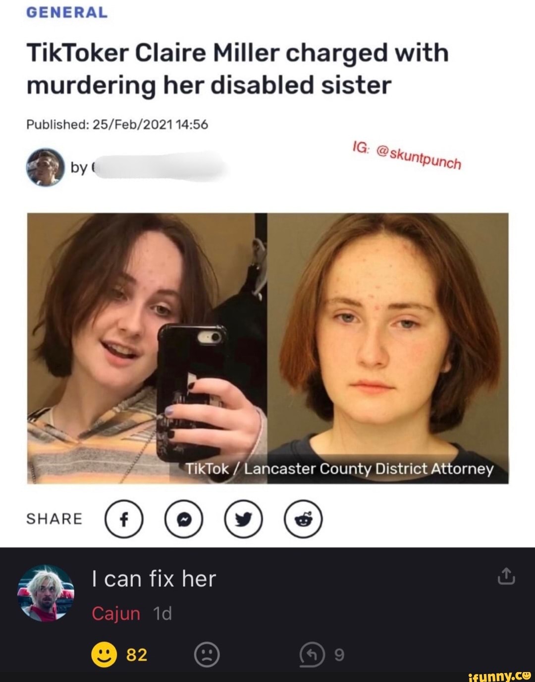 GENERAL TikToker Claire Miller charged with murdering her disabled ...