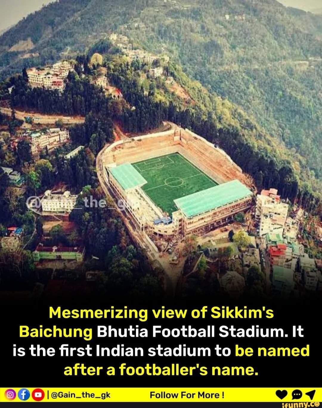 AS Mesmerizing View Of Sikkim's Baichung Bhutia Football Stadium. It Is ...