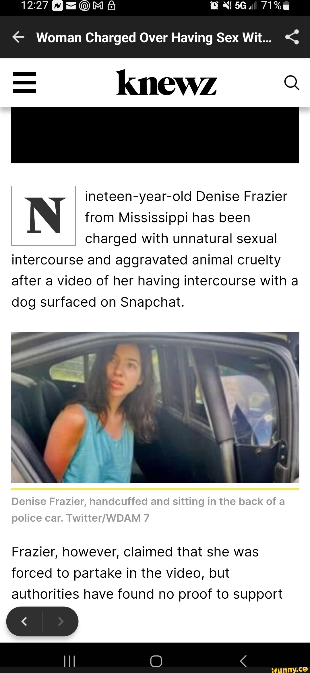 Woman Charged Over Having Sex Wit  ineteen year old Denise  