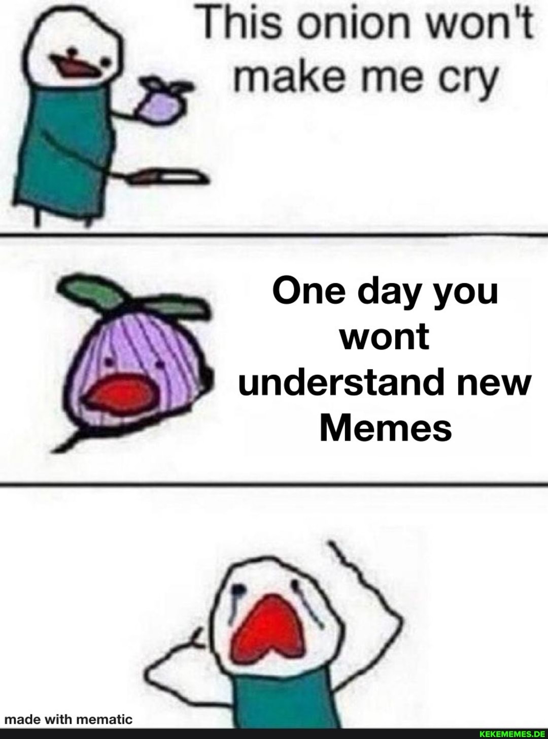 This onion won't make me cry
One day you wont understand new
Memes
made with