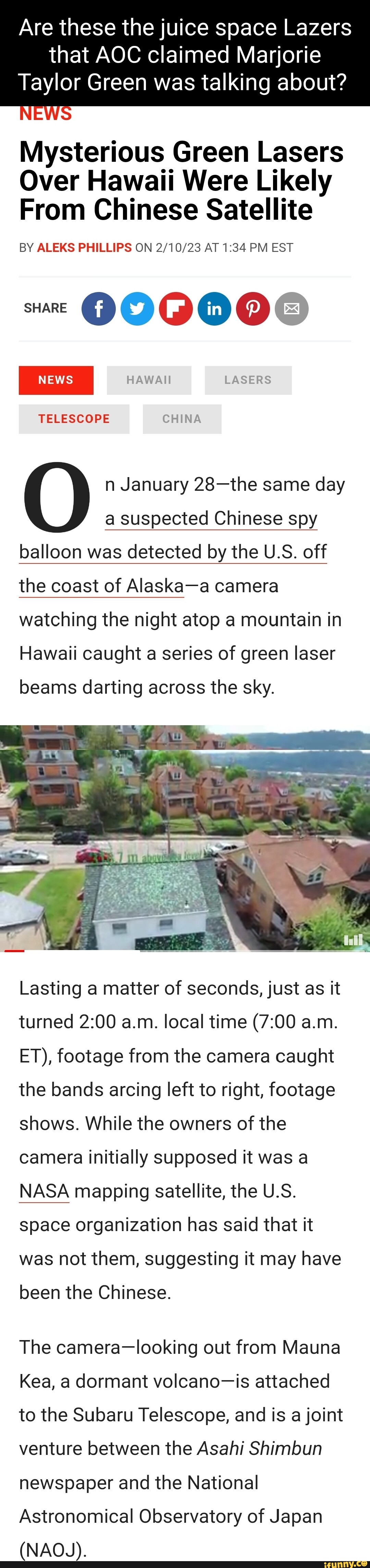 Are these the juice space Lazers that AOC claimed Marjorie Taylor Green