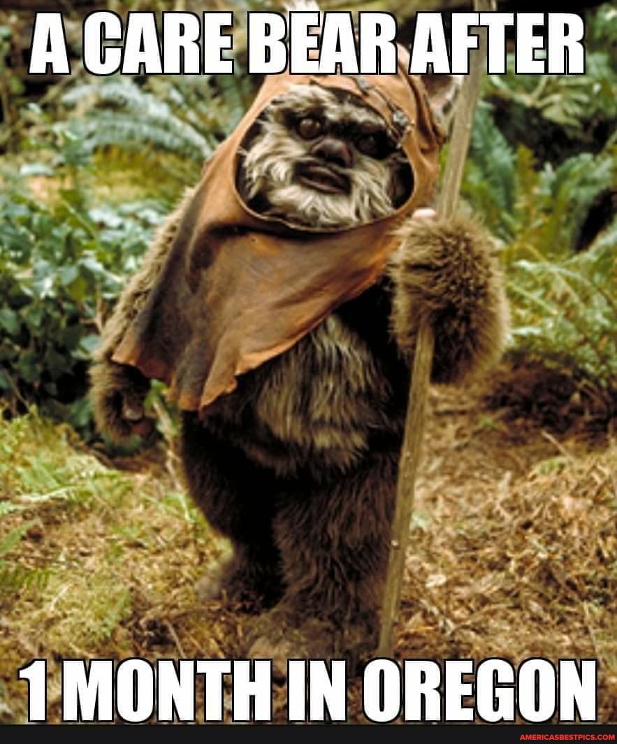 A CARE BEAR AFTER
1 MONTH IN OREGON