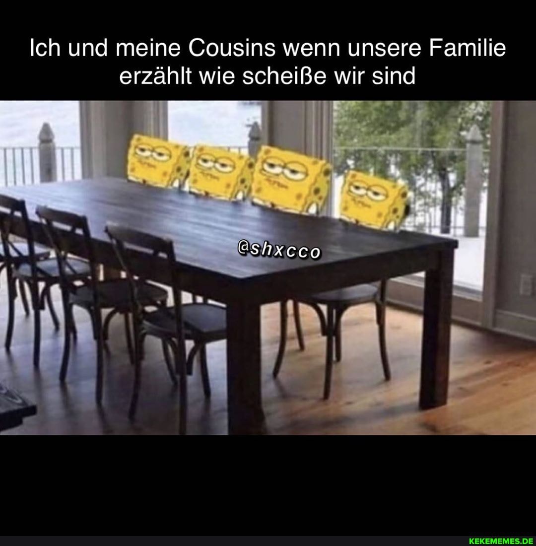 Ich und meine Cousins wenn unsere Familie erzählt wie scheiße wir sind