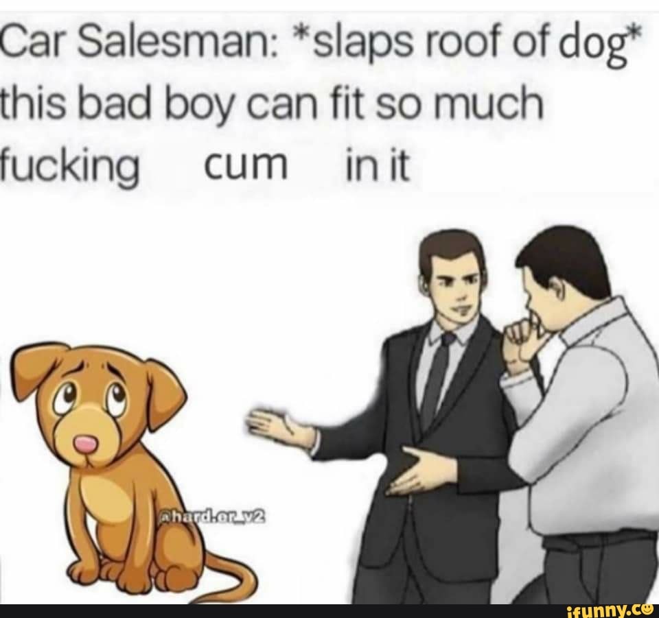 Car Salesman *slaps roof of dog" this bad boy can fit so much fucking