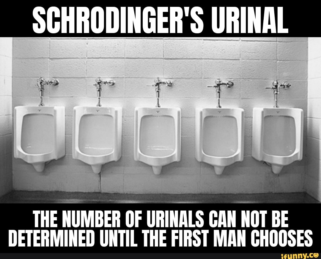 SCHRODINGER'S URINAL THE NUMBER OF URINALS CAN NOT BE DETERMINED UNTIL ...