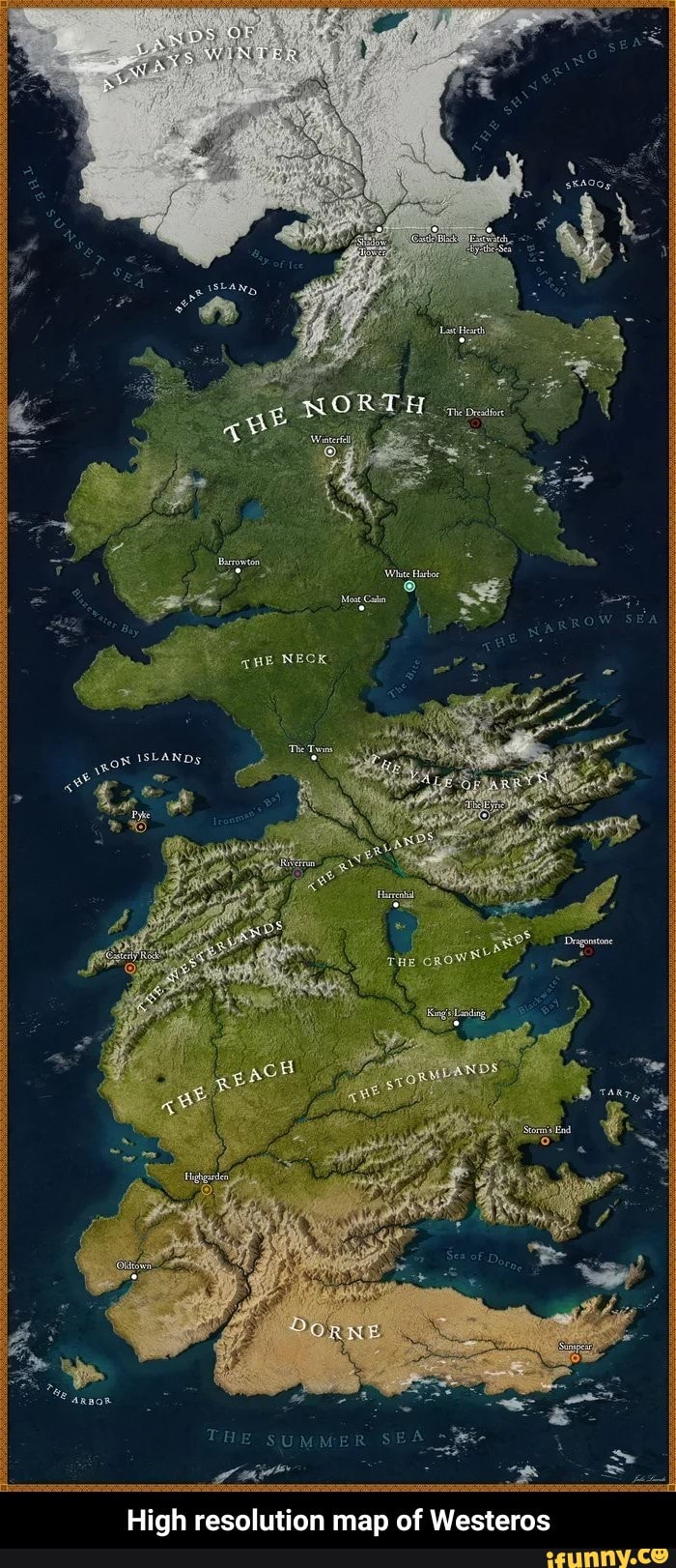 High resolution map of Westeros - iFunny