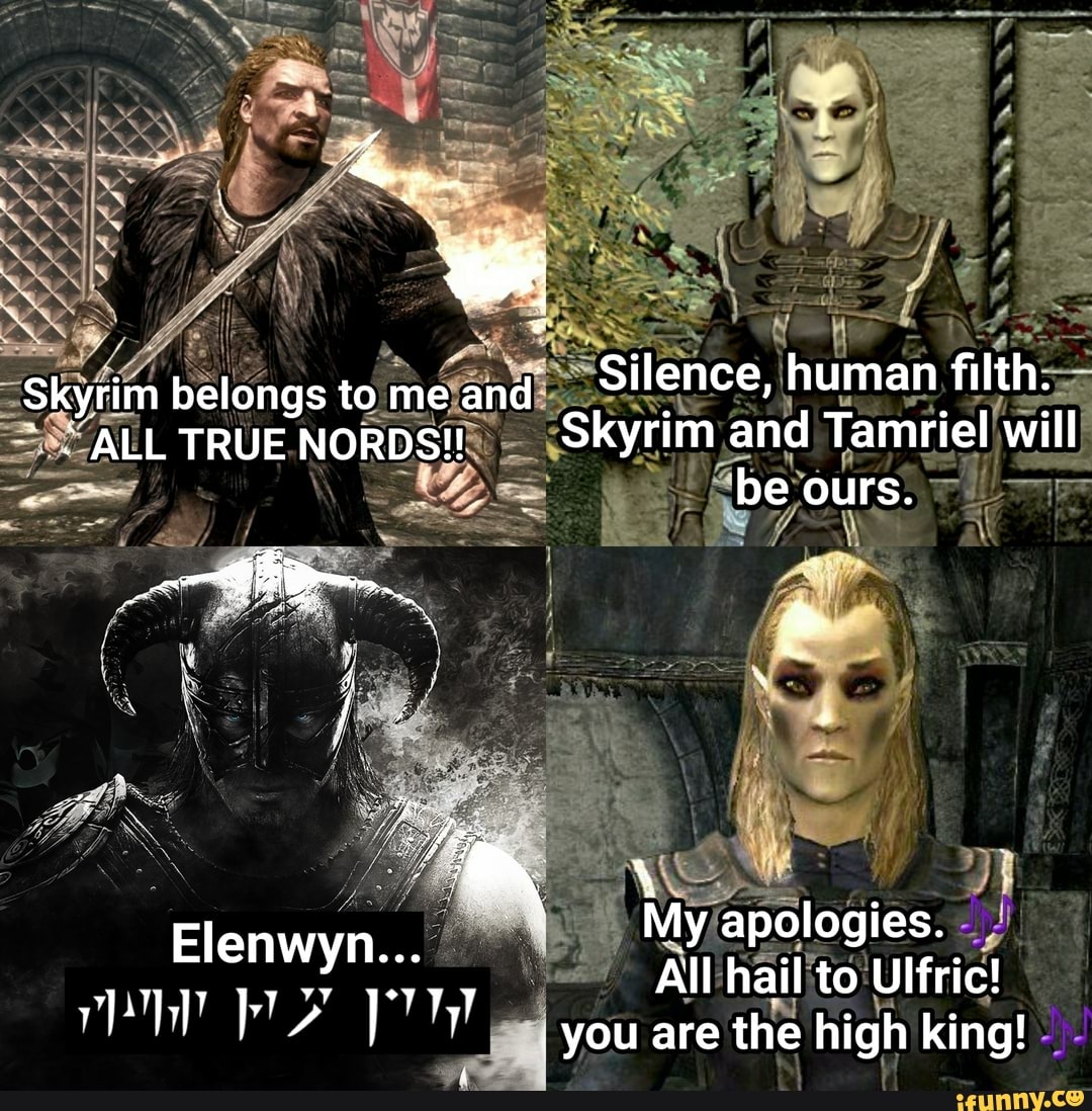 ADD Skyrim belongs to me and Silence, human filth. ALL TRUE NORDS ...