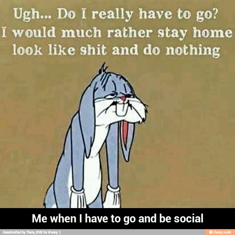 Me when I have to go and be social - Me when I have to go and be social