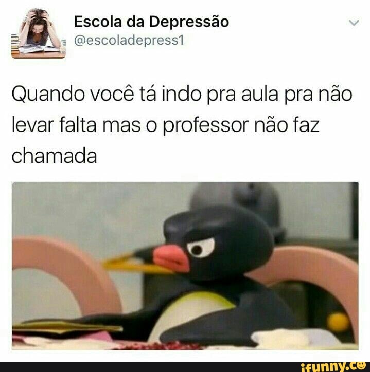 Quando você tá indo pra aula pra não
levar falta mas o professor não faz
chamada