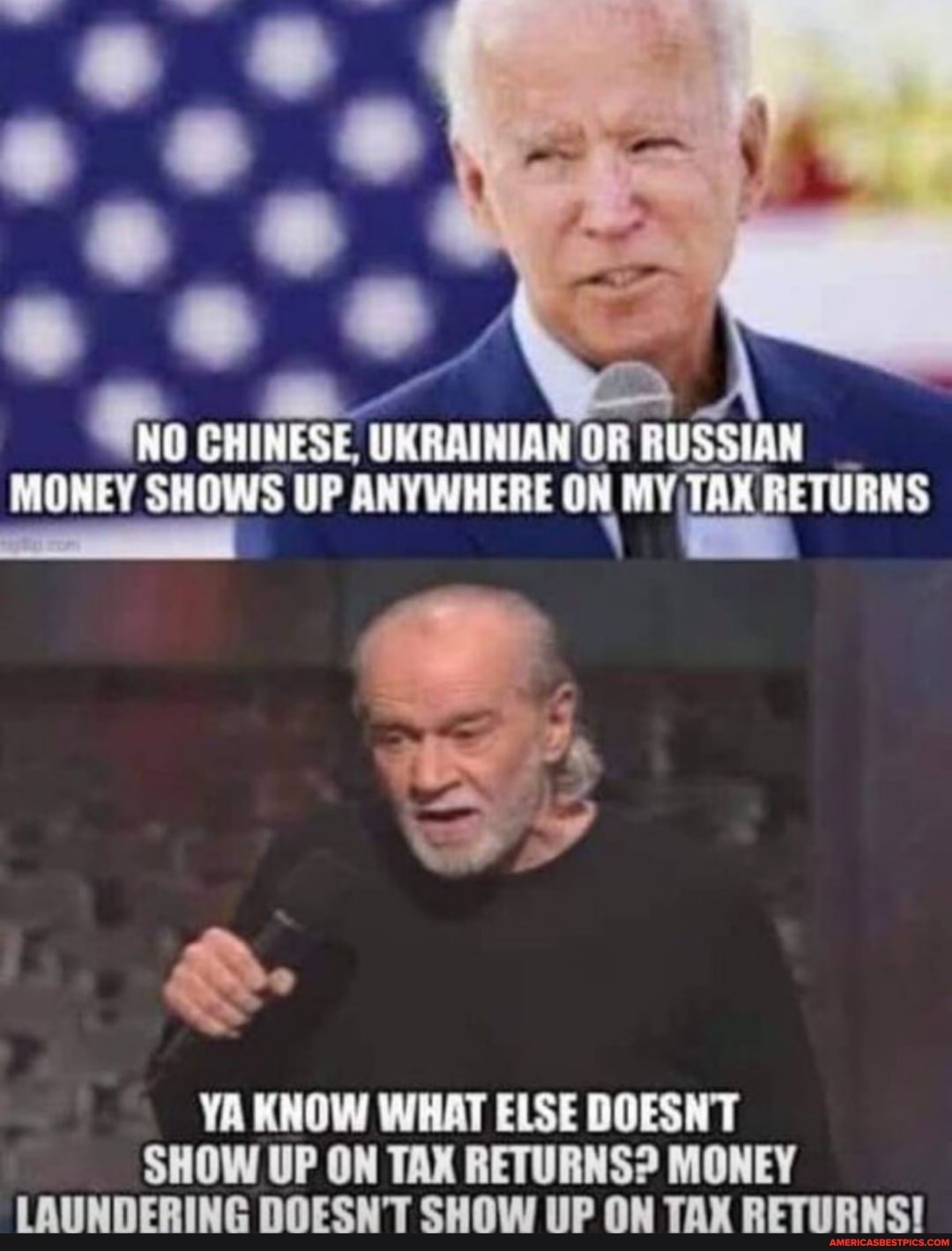 NO CHINESE, OR RUSS MONEY SHOWS UP ANYWHERE ON MY TAX RETURNS
YA KNOW WHAT ELSE DOESNT
SHOW UP ON TAX RETURNS? MONEY LAUNDERING DOESN'T SHOW LP ON TAX RETURNS!
