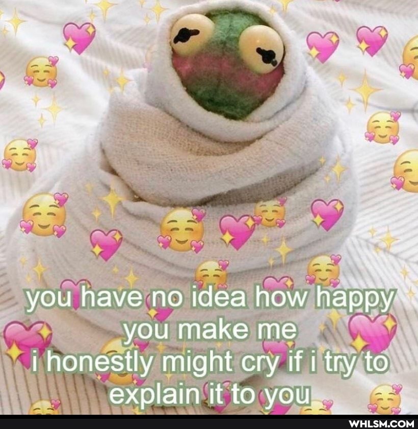 you have no idea how happy you make me
honestly might cry if try to explain it to you